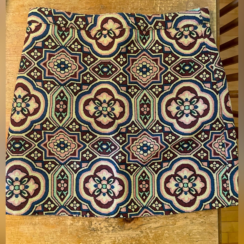 Topshop multicolour fitted mini tapestry skirt